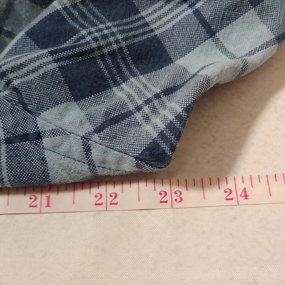 Charles Tyrwhitt Men's Sz Large Slim Fit Button Down Shirt Blue Plaid Cotton EUC - Picture 8 of 9